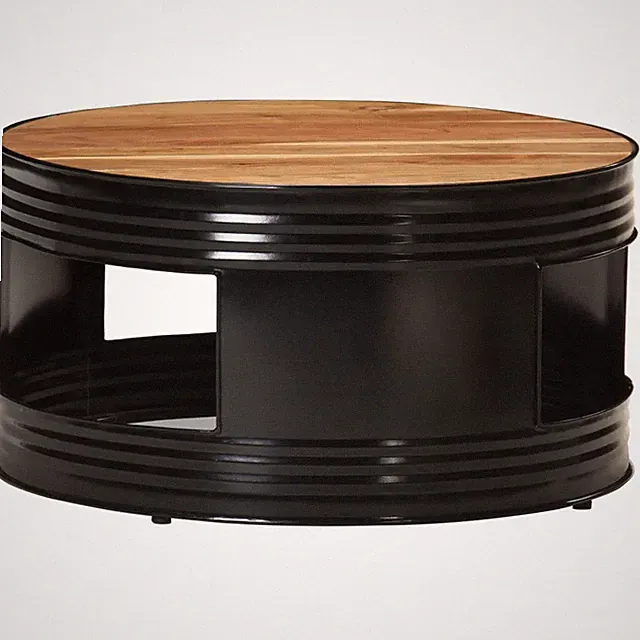 Couchtisch Schwarz 68x68x36 cm Akazie Massivholz