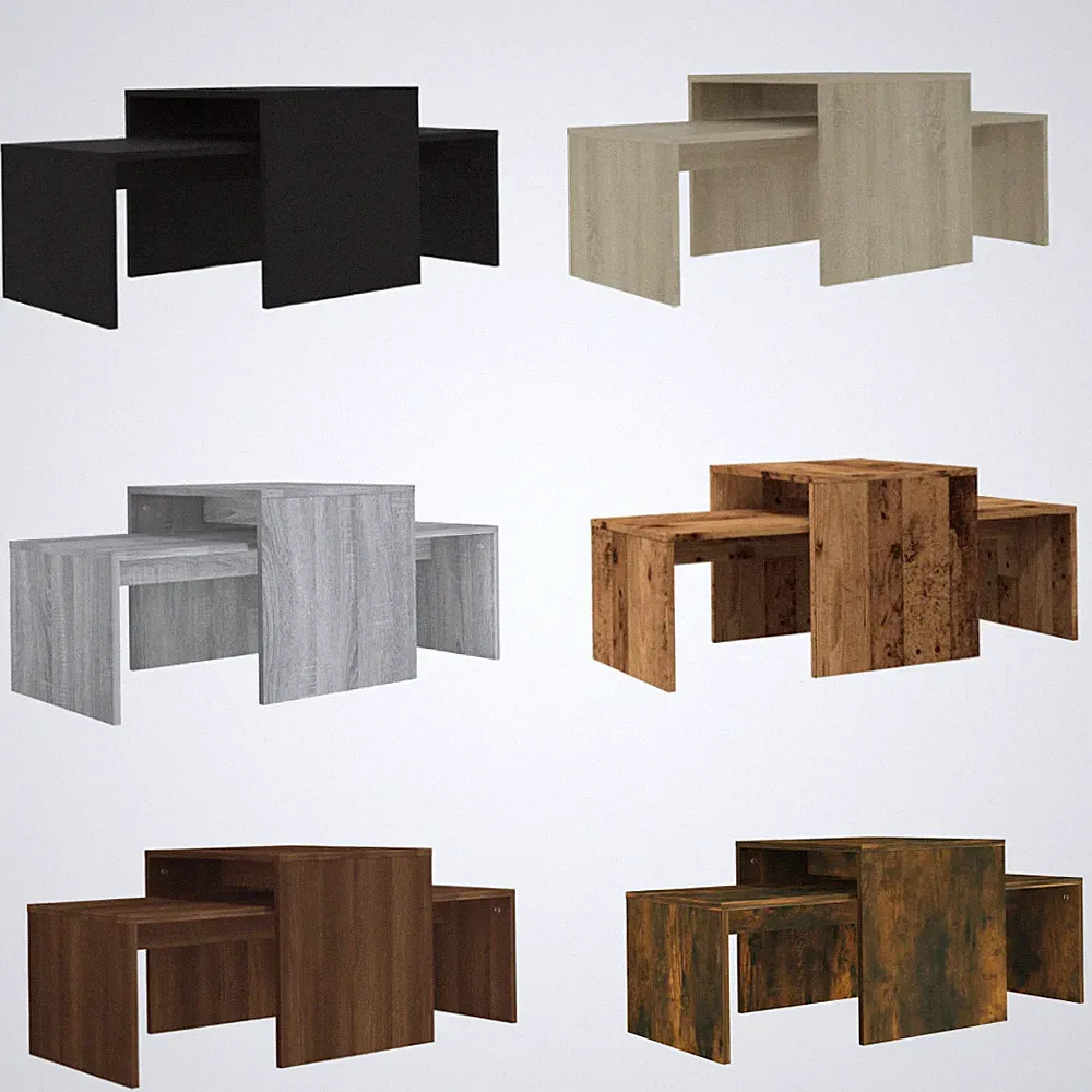 Couchtisch-Set Kaffeetisch Beistelltisch Holztisch 100x48x40 cm Holzwerkstoff