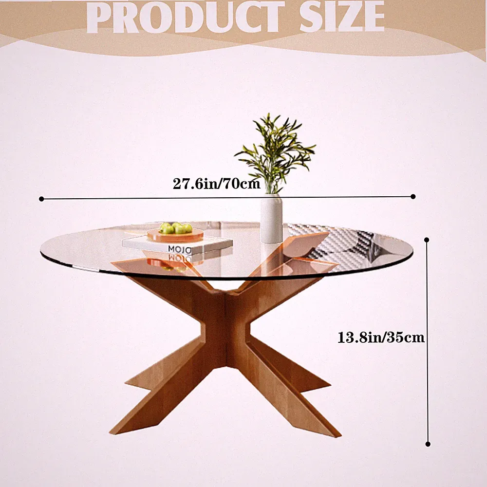 Couchtisch Set Wohnzimmertisch Rund Beistelltisch Sofatisch Modern Glas
