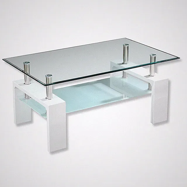 Couchtisch - Sicherheitsglas - weiß - 100 cm breit Sofatisch Wohnzimmertisch