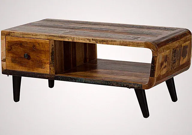 Couchtisch SIXTIES #106 Beistelltisch Wohnzimmertisch Altholz montiert 120x53x60