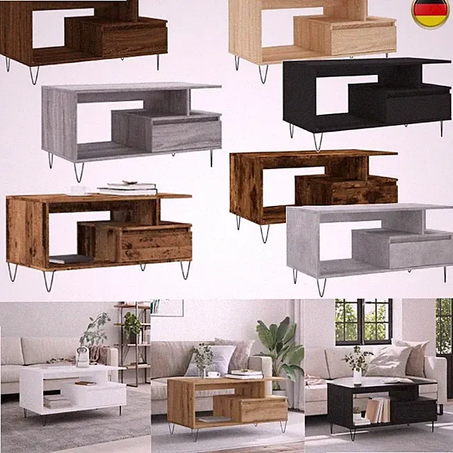 Couchtisch Sofatisch Beistelltisch Wohnzimmertisch Holzwerkstoff Mehrere Farben