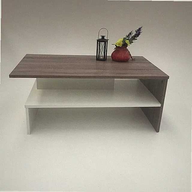 Couchtisch Sofatisch Kaffeetisch Holztisch Sonoma dunkel SW Trüffel Weiß NEU
