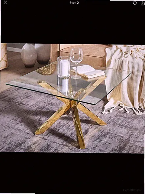 Couchtisch Sofatisch NEU 10 Monate Alt Glas Und Goldene Beine