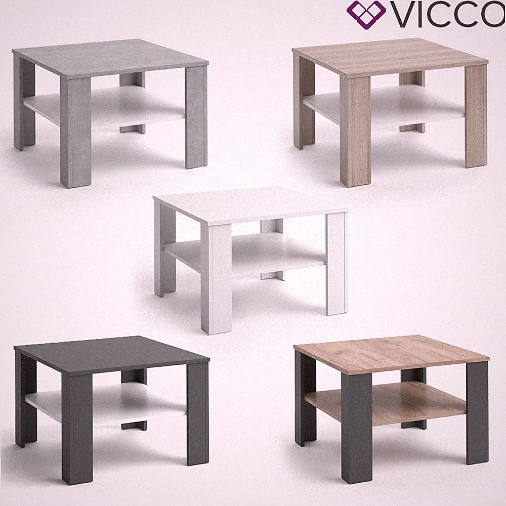 Couchtisch Sofatisch Wohnzimmer Kaffeetisch Homer 5 Farbvarianten 60x60 Vicco
