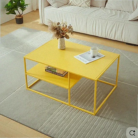 Couchtisch Solund 90x60x45 cm Gelb [en.casa]