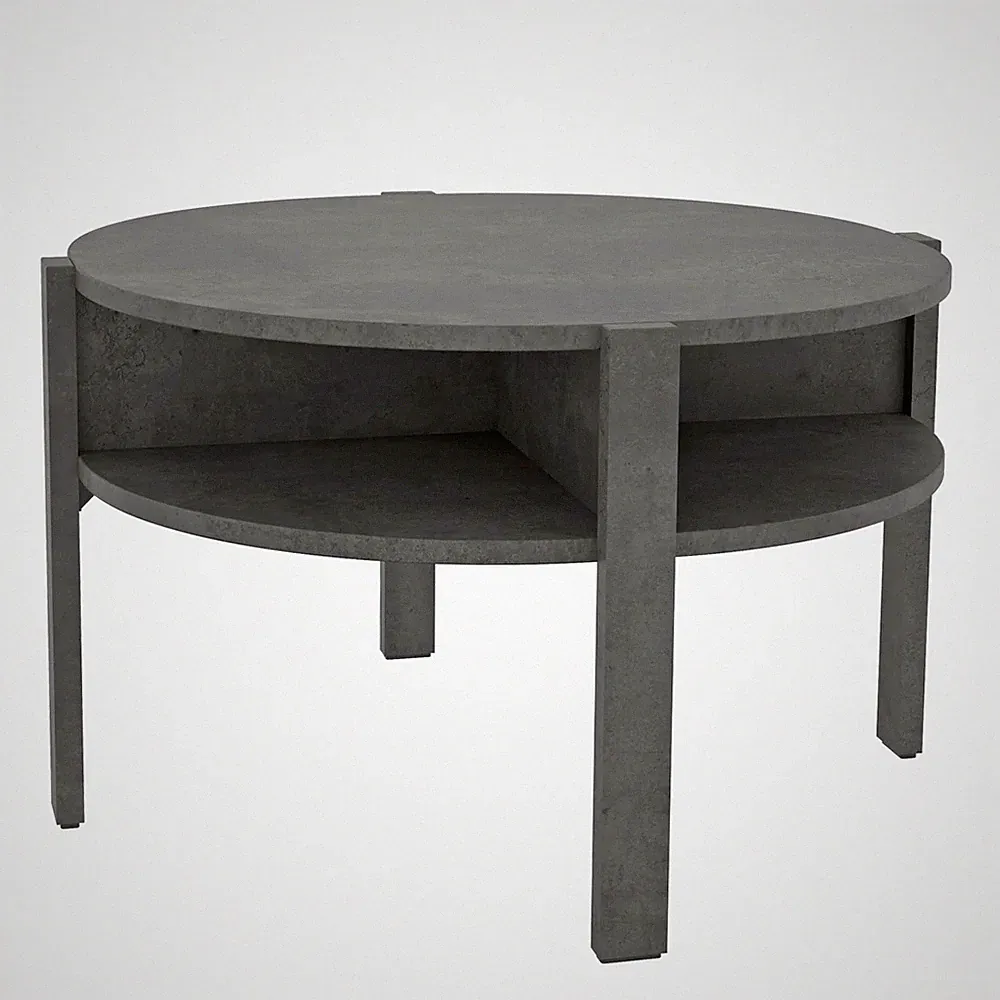 Couchtisch TOBAGO rund Betonoptik dunkelgrau, von Forte