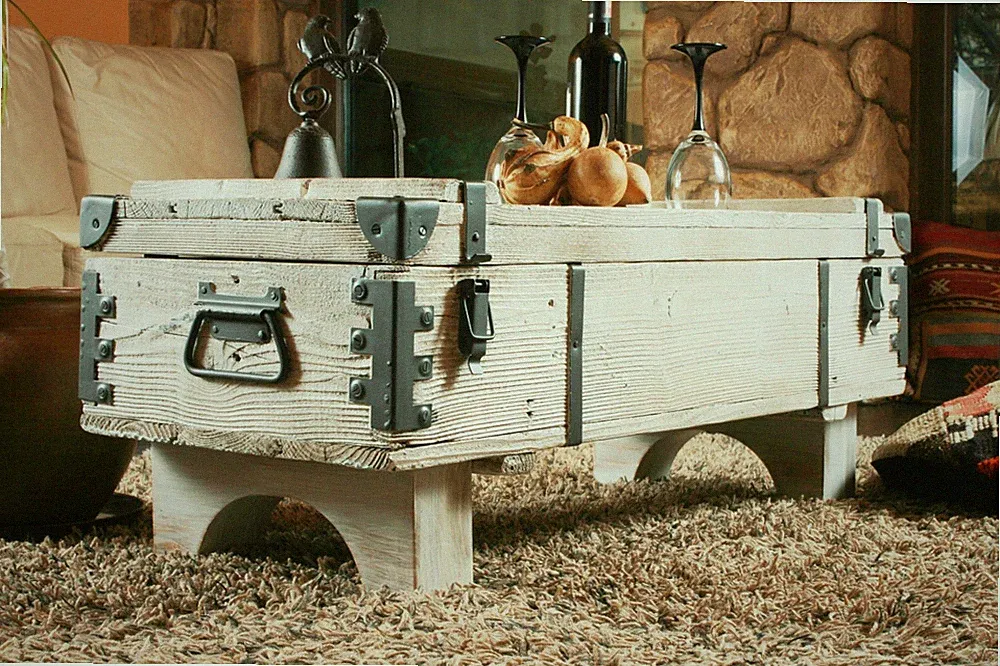 Couchtisch Truhe Kiste Beistelltisch Sofatisch Antik Stil Shabby Chic Holzmöbel