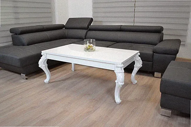 Couchtisch Weiß Hochglanz Tisch Wohnzimmertisch Sofatisch KRATZFEST bis 140 cm