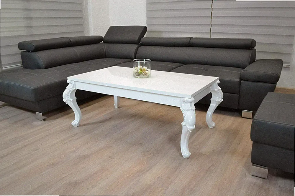 Couchtisch Weiß Hochglanz Tisch Wohnzimmertisch Sofatisch KRATZFEST Breite 140cm