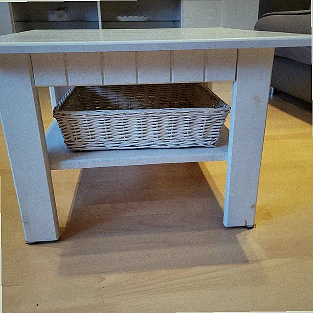 Couchtisch Westerland Tisch Wohnzimmer inkl. Körbe Landhausstil Pinie weiß