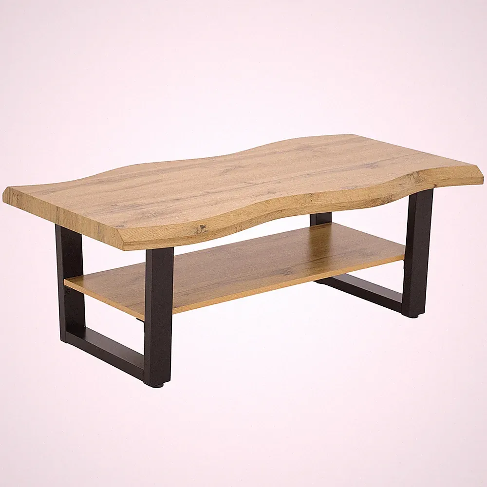 Couchtisch - Wildeiche - schwarz - 110 cm Sofatisch Wohnzimmertisch
