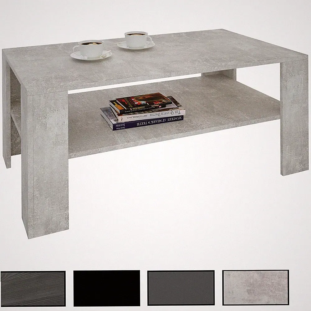 Couchtisch Wohnzimmer Beistell Sofa 100 x 60 cm in 4 Farben mit Ablage