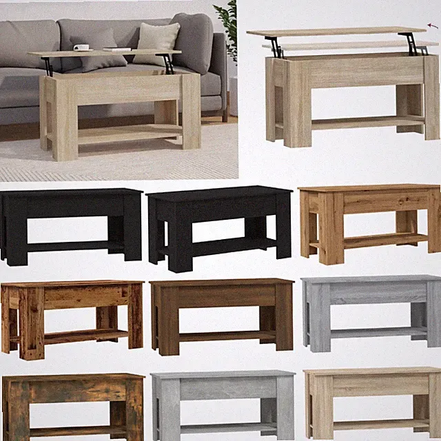 Couchtisch Wohnzimmertisch 101x49x52 cm Holzwerkstoff Verstellbarer Schreibtisch