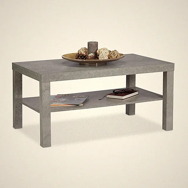 Couchtisch Wohnzimmertisch grau Niedriger Ablagetisch Beistelltisch mit Stauraum