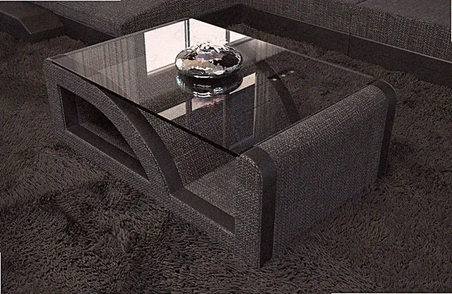 Couchtisch Wohnzimmertisch Modern PALERMO Stofftisch Mikrofaser Designer Tisch