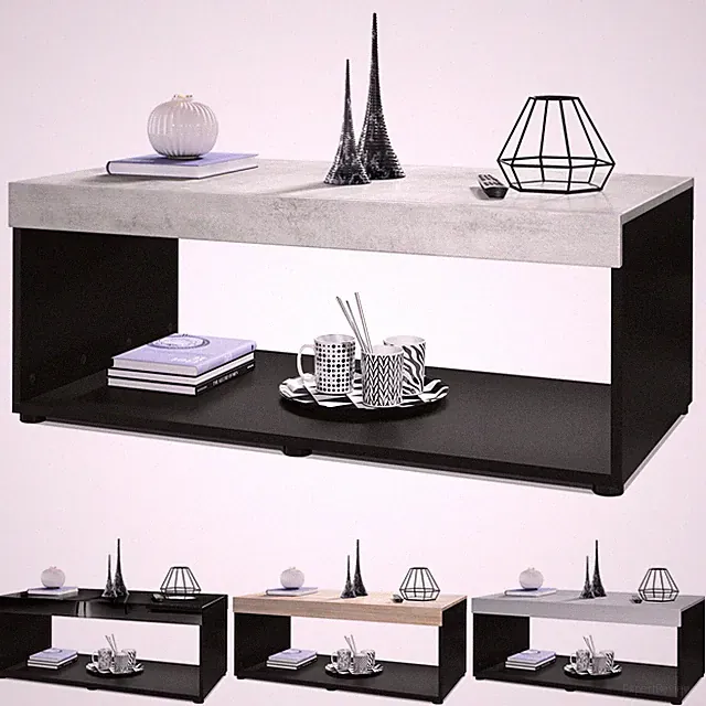 Couchtisch Wohnzimmertisch Sofatisch Beistelltisch Pure in Schwarz