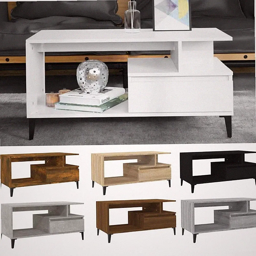 Couchtisch Wohnzimmertisch Sofatisch Holzwerkstoff Beistelltisch mit Schublade