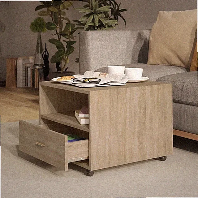 Couchtisch Wohnzimmertisch Sofatisch Kaffeetisch 55x55x40cm Tisch Mit Rollen NEU