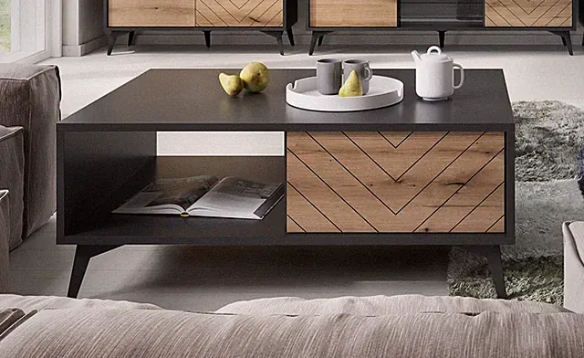 Couchtisch Wohnzimmertisch Ziertisch 103,5x68cm Evoke Oak schwarz 80611052