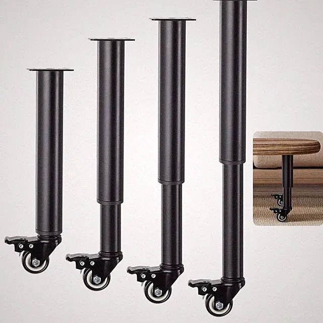 Couchtischbeine mit Rollen 4er Set höhenverstellbare Möbelfüße