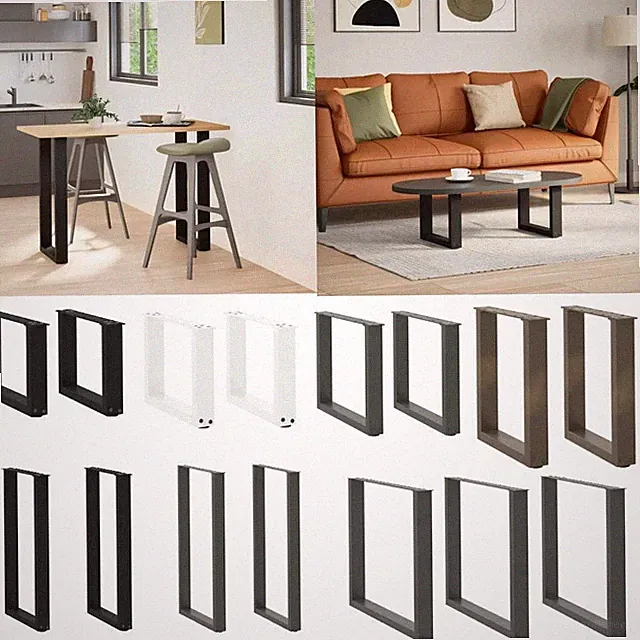 Couchtischbeine Schreibtischbeine Möbelbeine Barständer DIY U-förmig Stahl vidaX