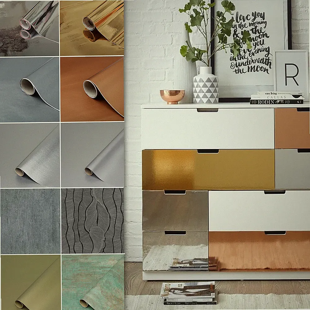 d-c-fix Klebefolie Möbel Küche Deko Möbelfolie selbstklebend Metallic Folie