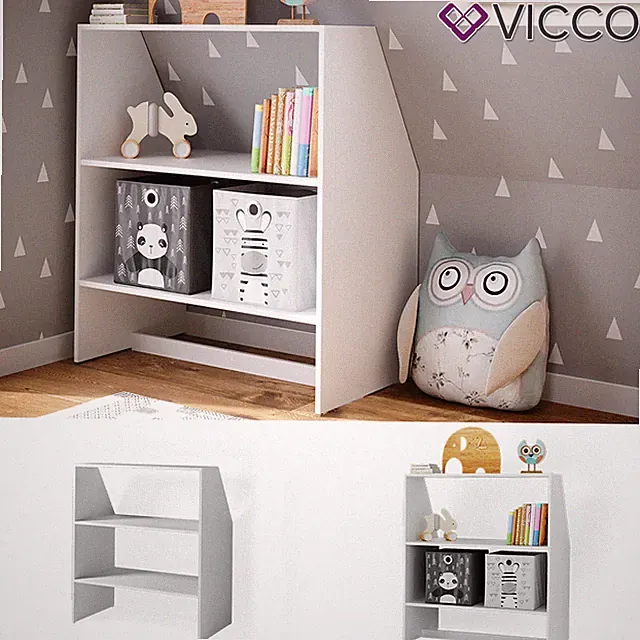 Dachschrägenregal Bücherregal Kinderregal Weiß Standregal Wandregal Regal Vicco