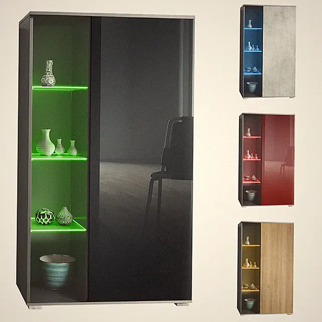 Davos Vitrine Korpus Anthrazit LED (Beton Oxid Optik) 50027863
