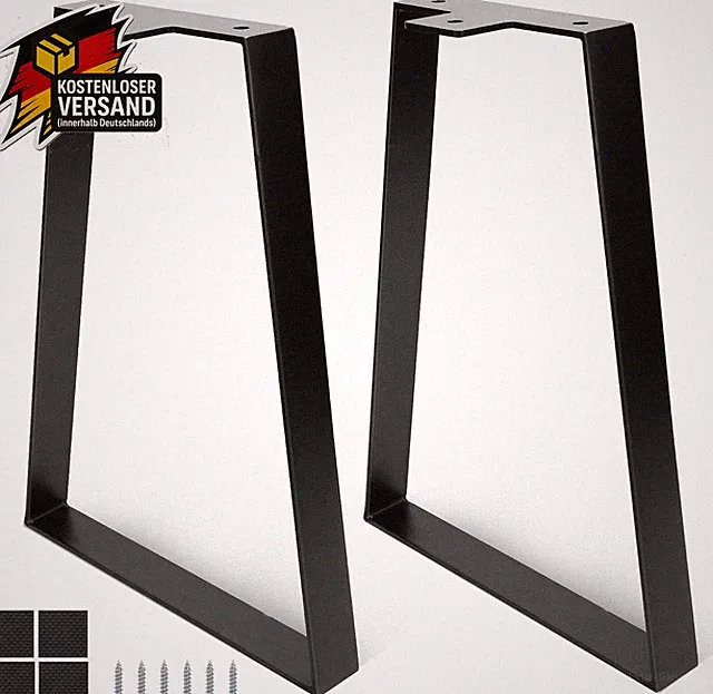 DBREAKS 15Cm Trapezförmige Tischbeine, Schwarze Trapez Tischbein Metall Möbelfüß