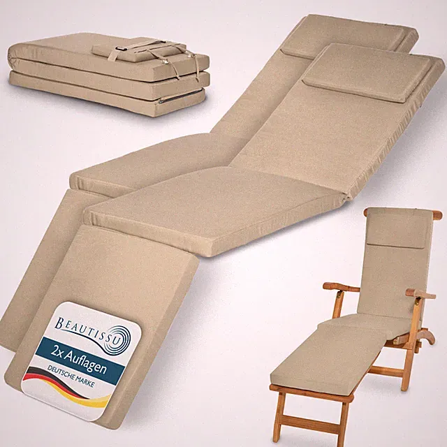 Deckchair Auflage Polster Liegestuhl Liegenauflage Sonnenliege Kissen Auflagen