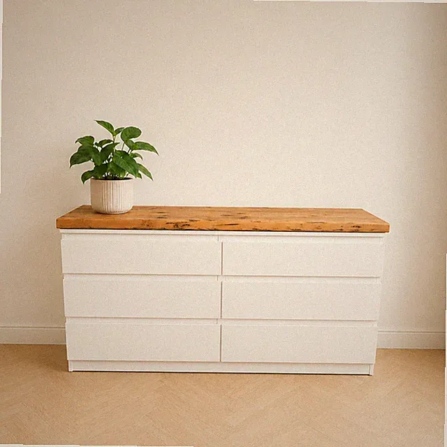 Deckplatte Altholz für IKEA Malm, Besta etc. rustikale Holzplatte handgefertigt