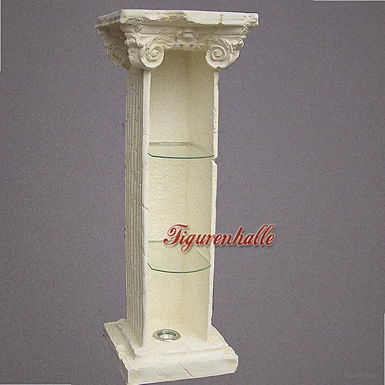 Deko Säule Glasboden Dekosäule Regal Vitrine Möbel Barock Antik Medusa Antik