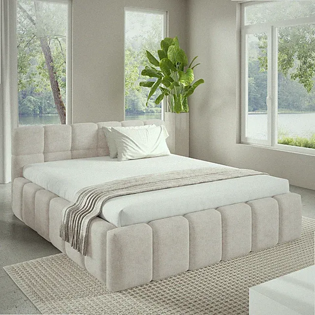 DEKORI Wolkenbett NUBO MEDIUM Polsterbett mit Bettkasten Stauraumbett Luxus Mode