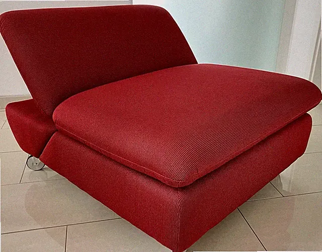 Design Funktionshocker W. SCHILLIG taoo, rot, mit Rollen