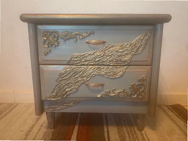 Design Kommode Retro Unikat Handarbeit 56x52x37 cm