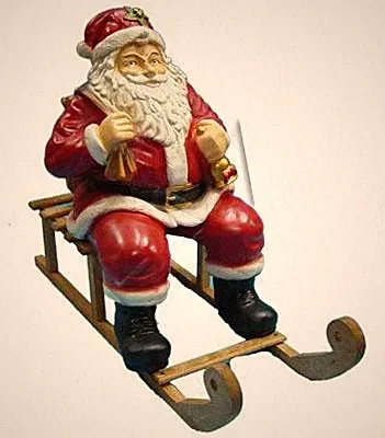 Design Nikolaus auf Schlitten Figur Garten Statue Figuren Skulpturen Dekoration