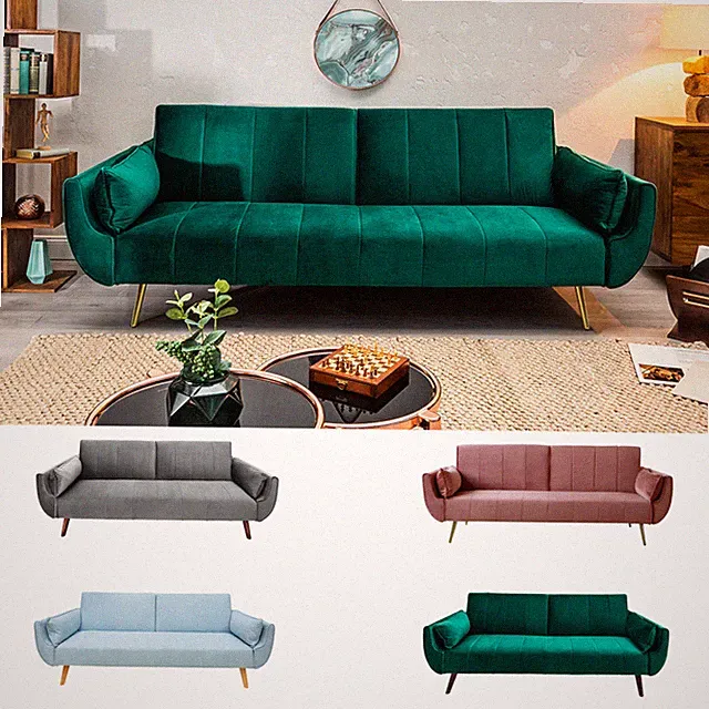 Design Schlafsofa DIVANI 215cm FARBWAHL Bettfunktion 3er Sofa Couch Schlafcouch