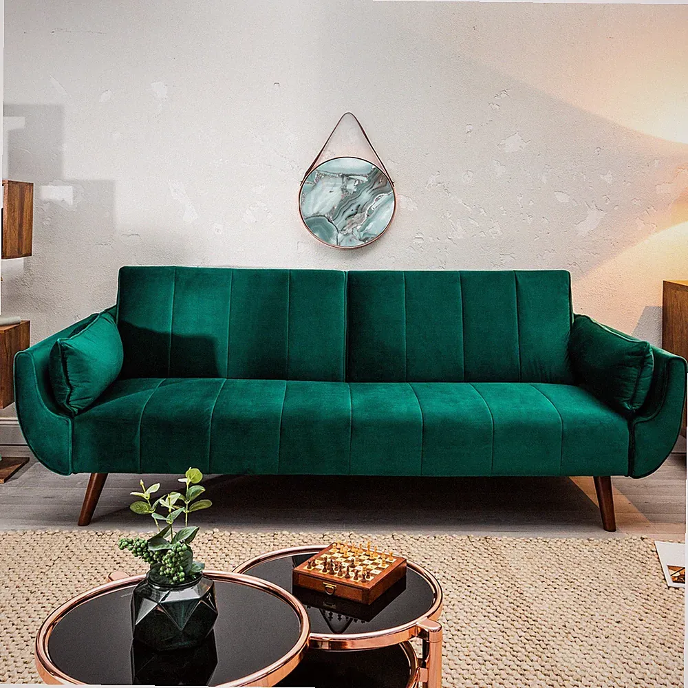 Design Schlafsofa DIVANI 215cm FARBWAHL Bettfunktion 3er Sofa Couch Schlafcouch