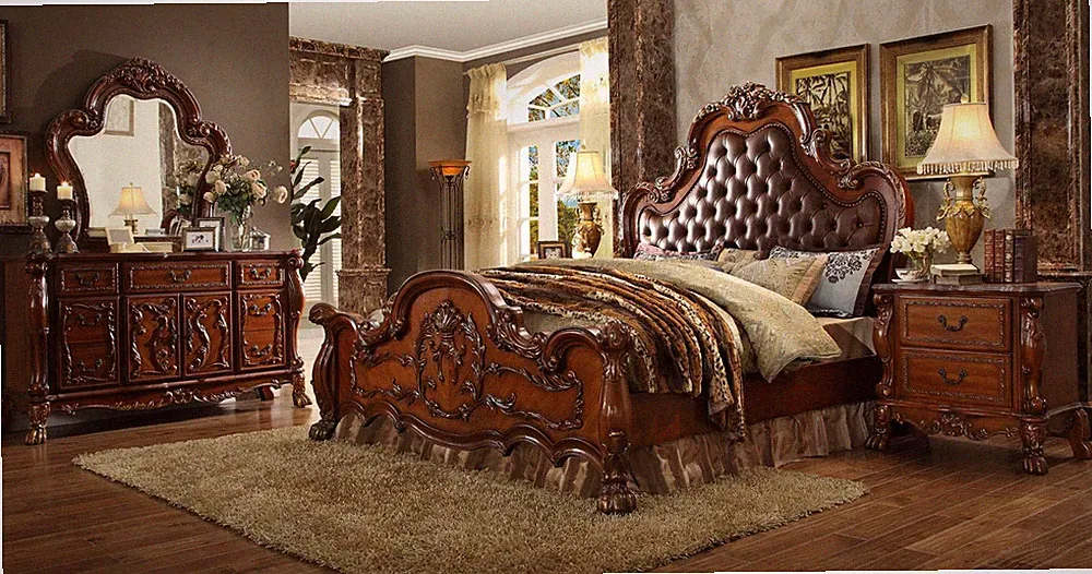 Design Schlafzimmer 5 tlg. Schlafzimmer Komplett Set Bett Nachttisch Kommode Neu