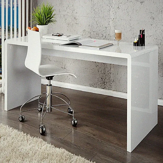 Design Schreibtisch FAST TRADE GRÖẞENWAHL weiß Hochglanz Bürotisch Computertisch