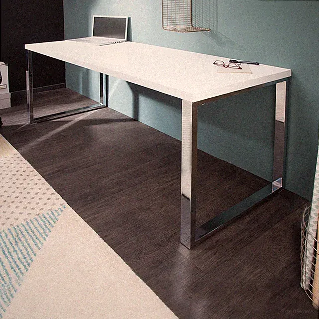 Design Schreibtisch WHITE DESK 140cm Bürotisch hochglanz Computertisch weiss