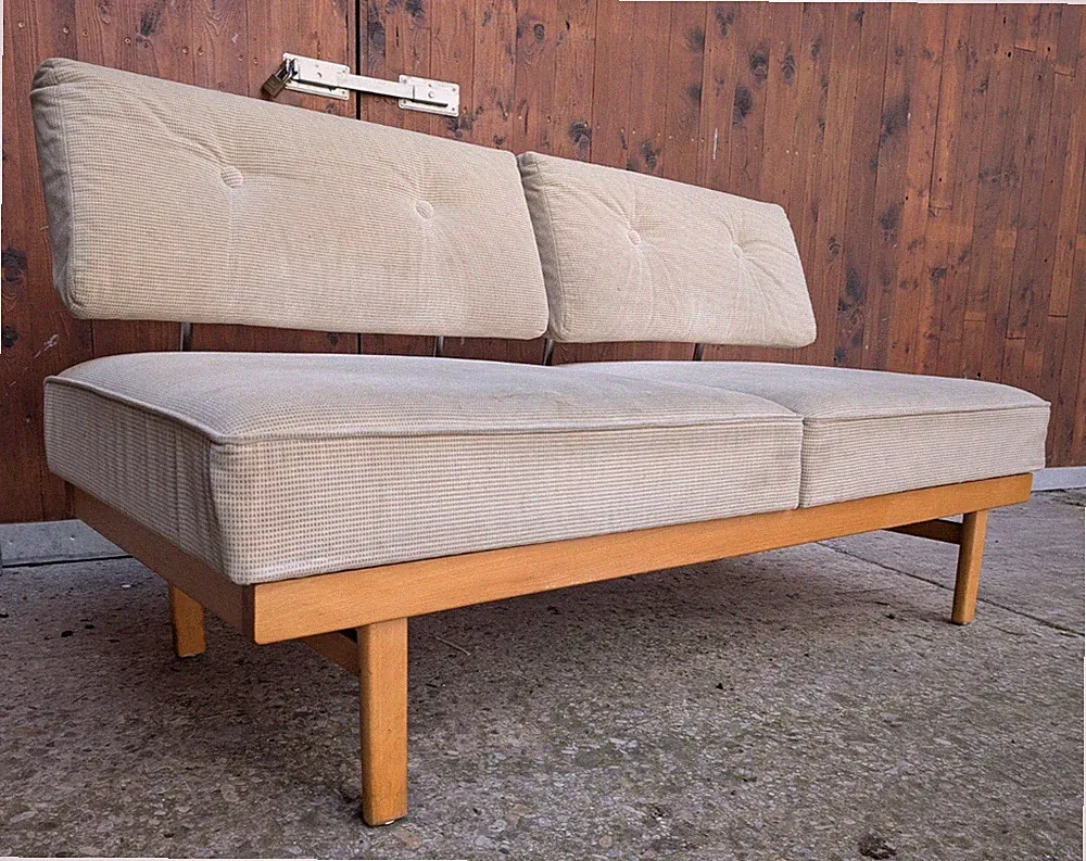 Designer Sofa Stella Vintage 2er Couch Retro Knoll Sofabett Danish Daybed 60s