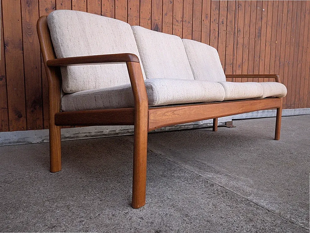 Designer Teak Sofa Dyrlund Vintage 3er Couch Retro Danish Modern 70er