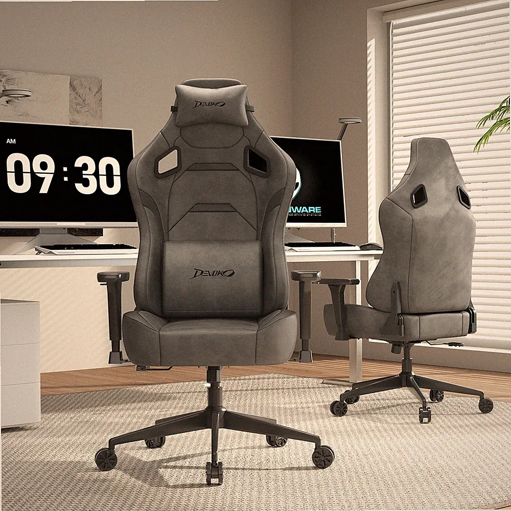 DEVOKO 3Farben Gaming Stuhl 200kg Memory-Schaum 3D Armlehnen Klasse 4LANT 19Rohr