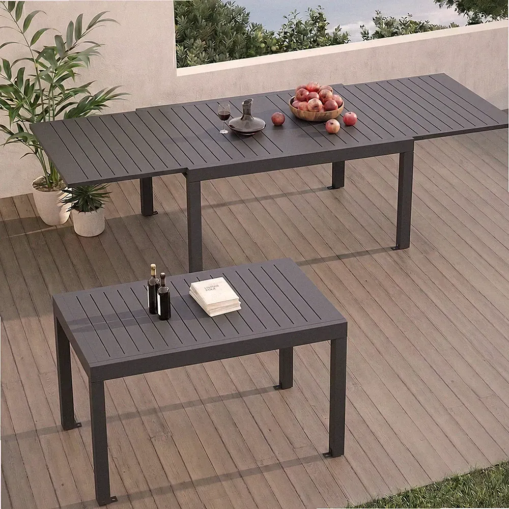 DEVOKO® ausziehbarer Gartentisch aus Aluminium, wetterfest pulverbeschichtet new