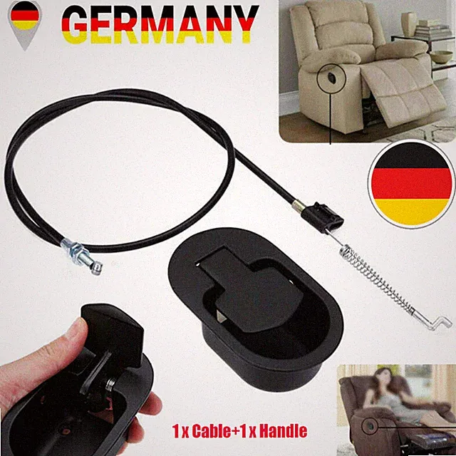 DHL Lehnstuhl Ersatzteile Griff / Kabel Sessel Sofa Couch Release Metall Alloy