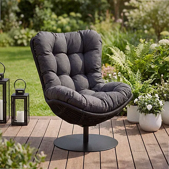 di volio Gartensessel SALO Lounge Sessel Rattan Standfuß