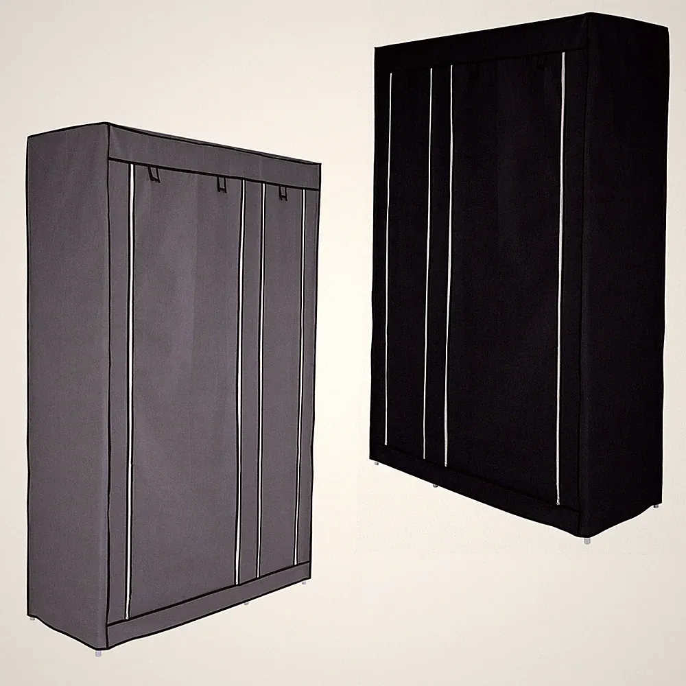 dibea faltbarer Stoff-Kleiderschrank 175x110x45 cm Vlieshülle 2 Farben
