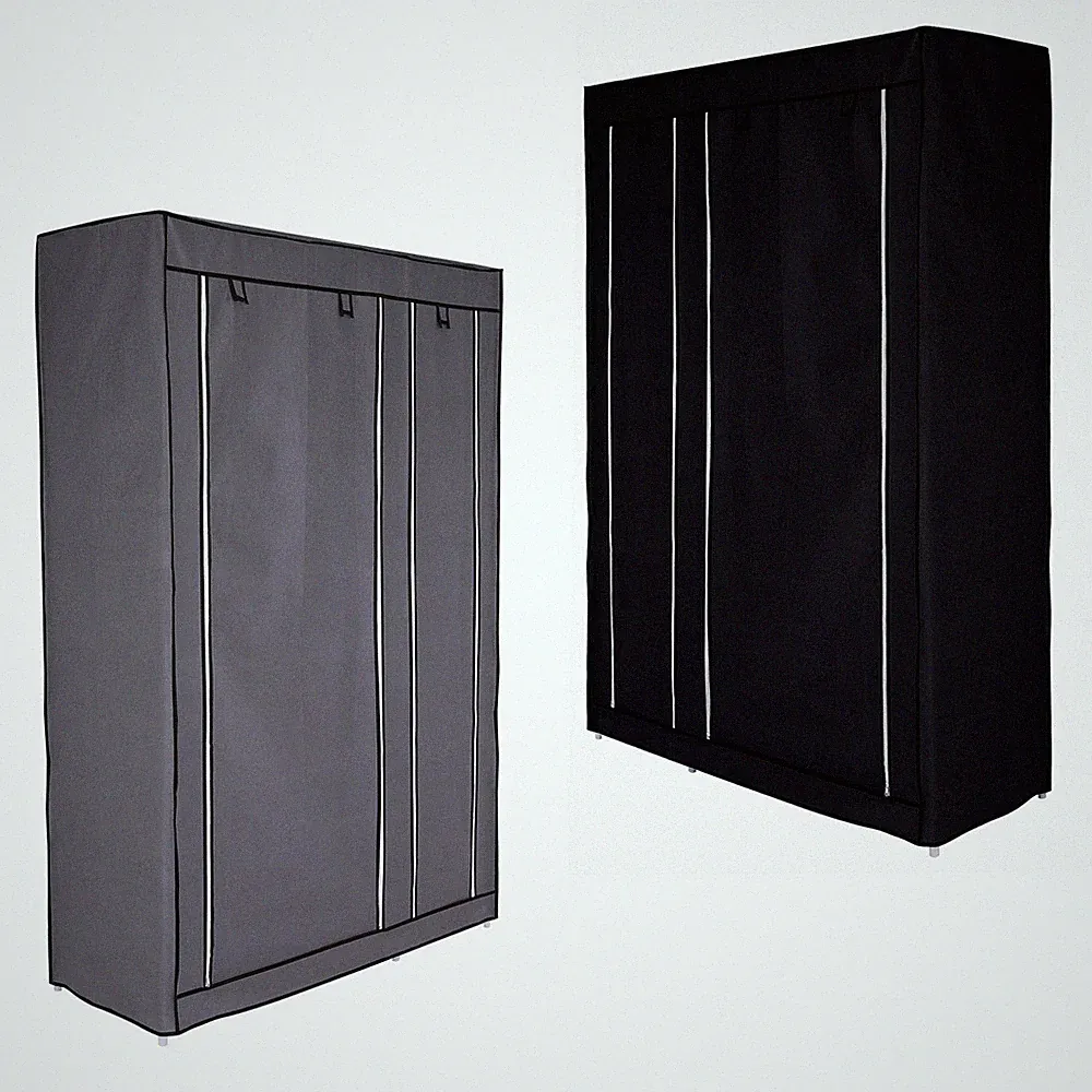 dibea Stoff-Kleiderschrank 175x110x45 cm Vlieshülle 2 Farben